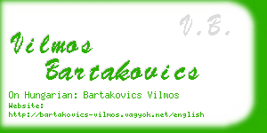 vilmos bartakovics business card